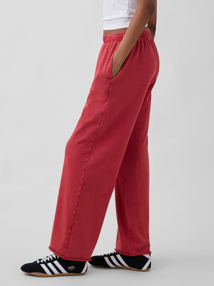 Image number 3 showing, VintageSoft Terry Wide-Leg Sweatpants
