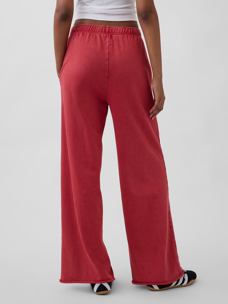 Image number 4 showing, VintageSoft Terry Wide-Leg Sweatpants