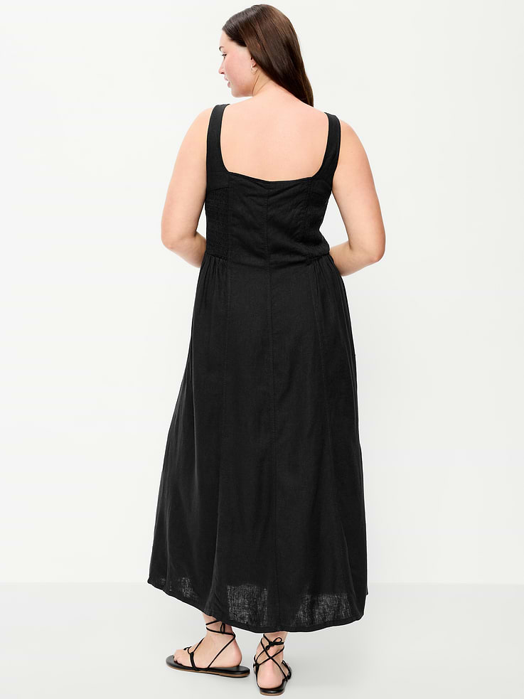 Image number 8 showing, Fit & Flare Sleeveless Linen-Blend Midi Dress
