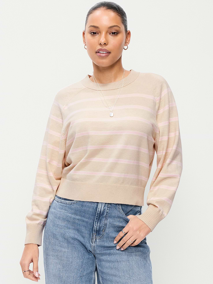 Image number 1 showing, SoSoft Lite Cropped Crew-Neck Sweater