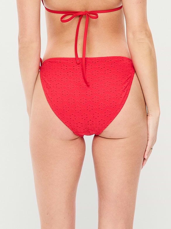Eyelet String Bikini Swim Bottoms