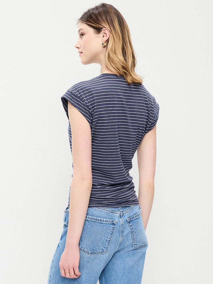Image number 2 showing, Cap-Sleeve Cinch-Waist Top