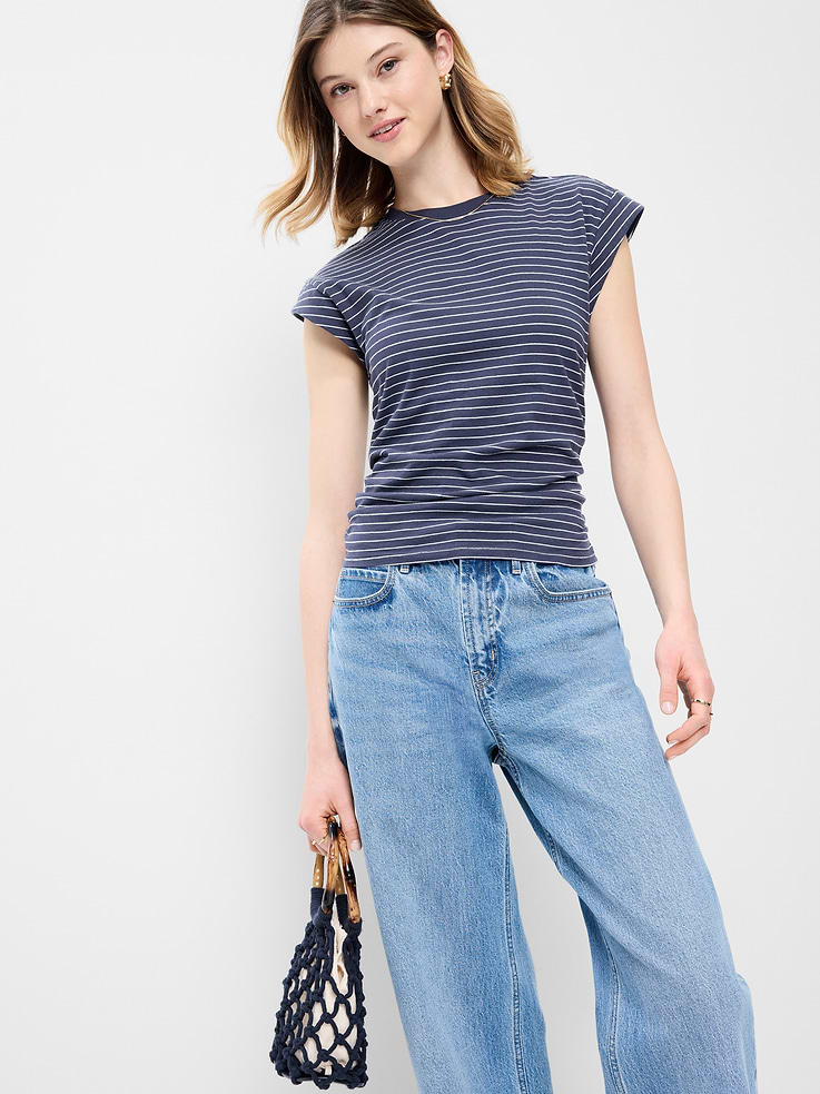 Image number 3 showing, Cap-Sleeve Cinch-Waist Top