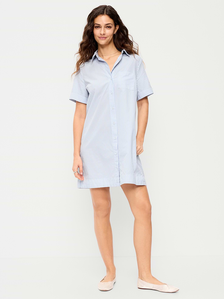 Image number 1 showing, Button-Down Mini Shirt Dress