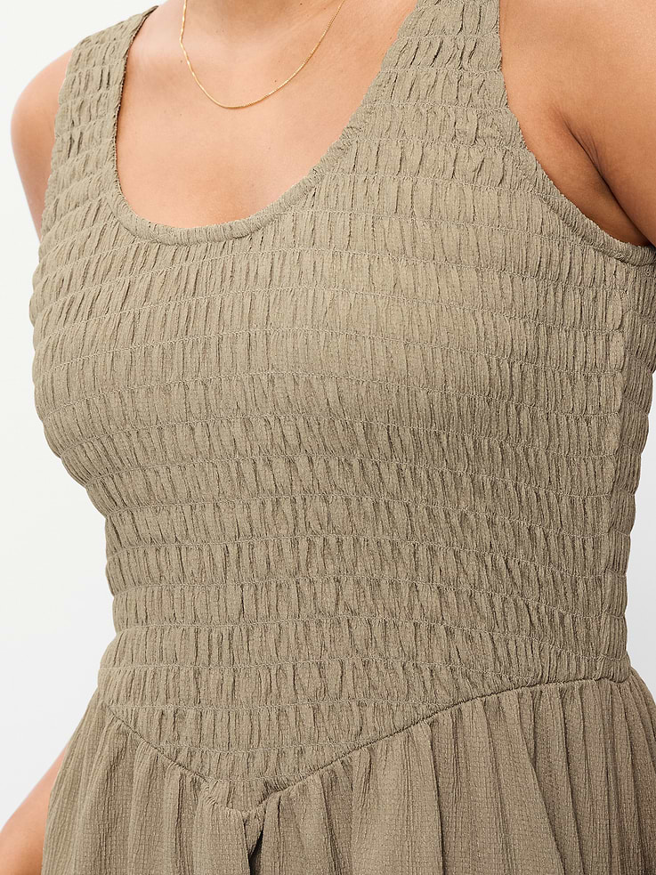 Image number 6 showing, Fit & Flare Lightweight Smocked-Bodice Midi Dress