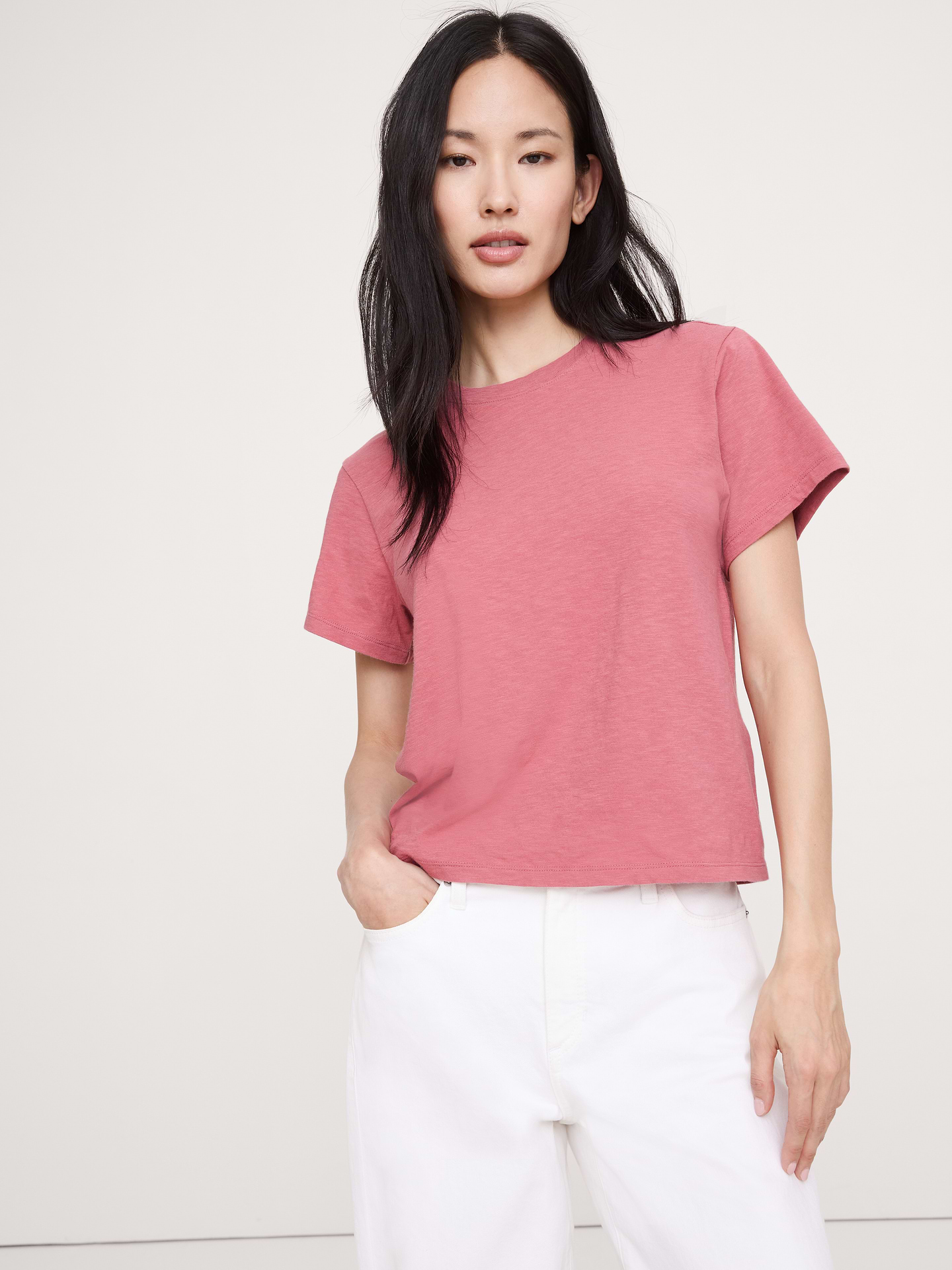 Image number 1 showing, Cotton Slub Crew-Neck T-Shirt