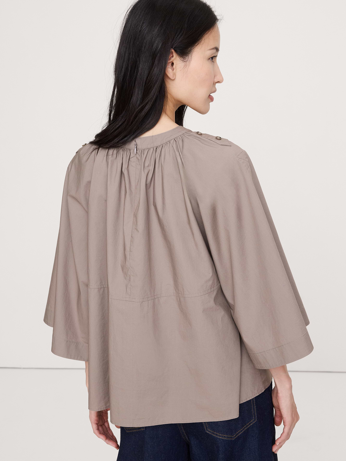 Image number 2 showing, Cotton Poplin Convertible Trapeze Top