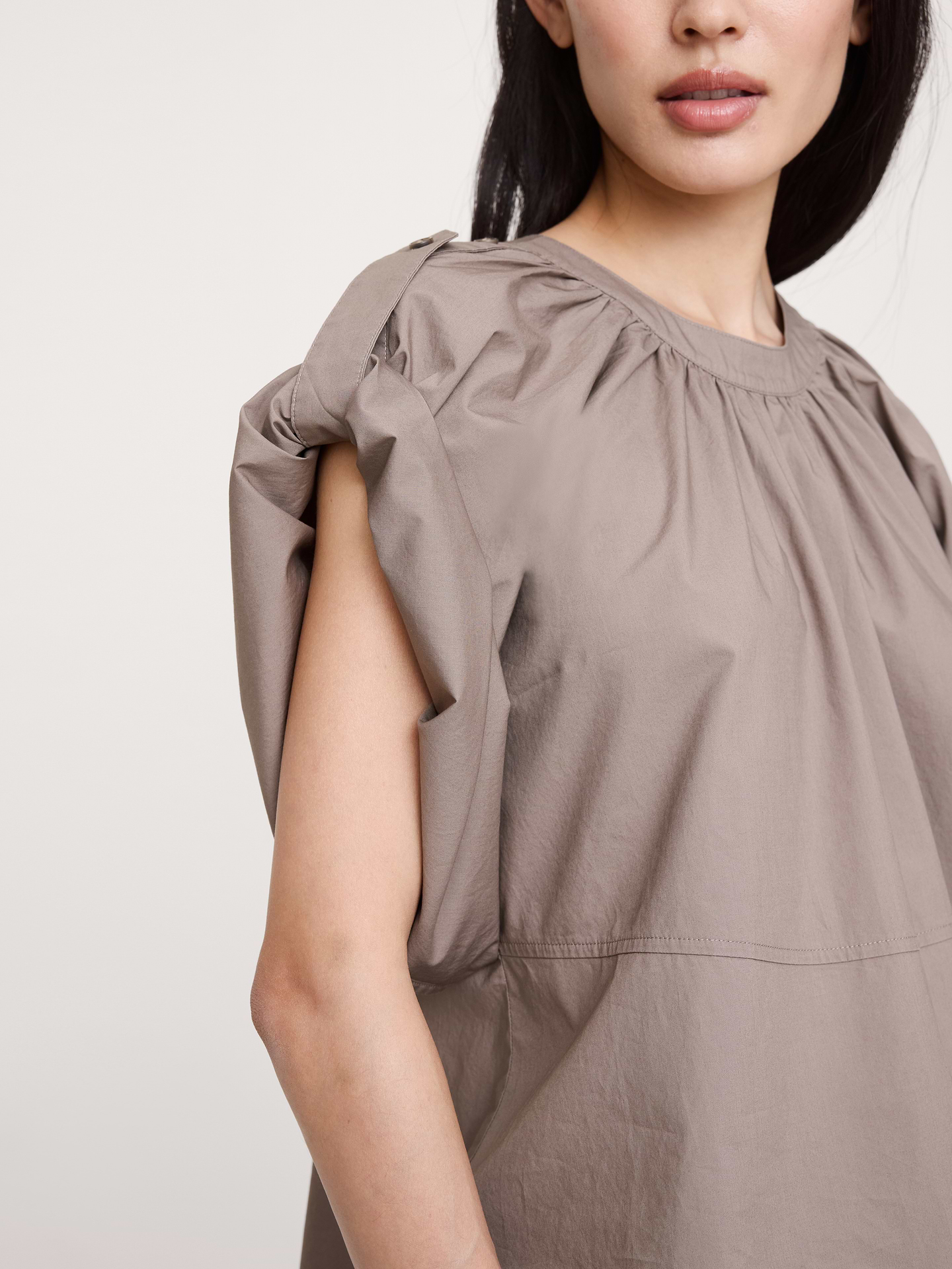 Image number 3 showing, Cotton Poplin Convertible Trapeze Top