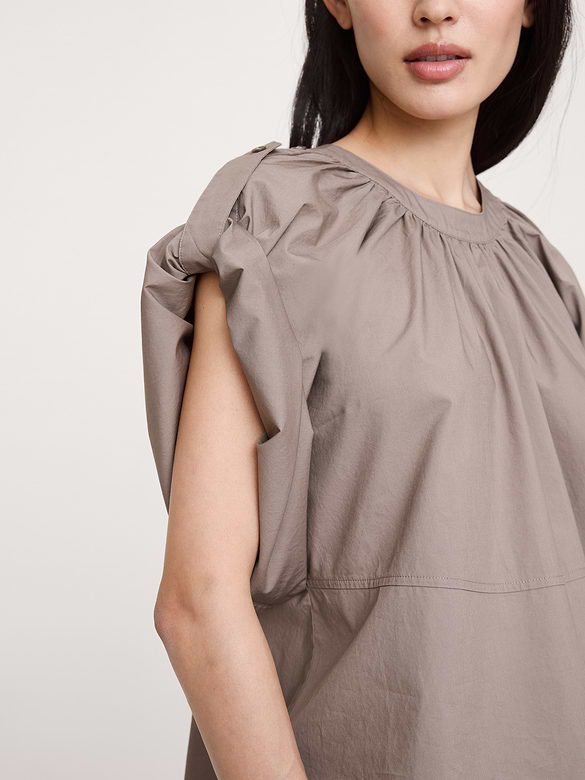 Cotton Poplin Convertible Trapeze Top