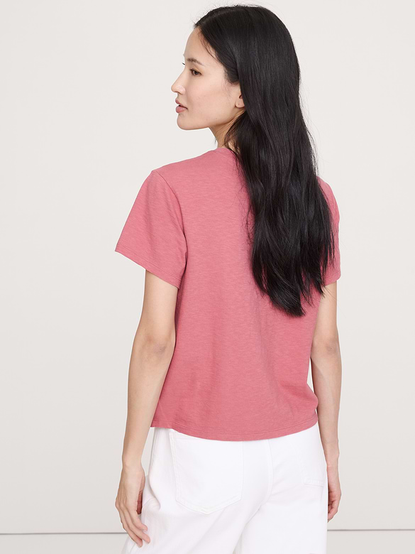 T-shirt ras du cou en coton flammé