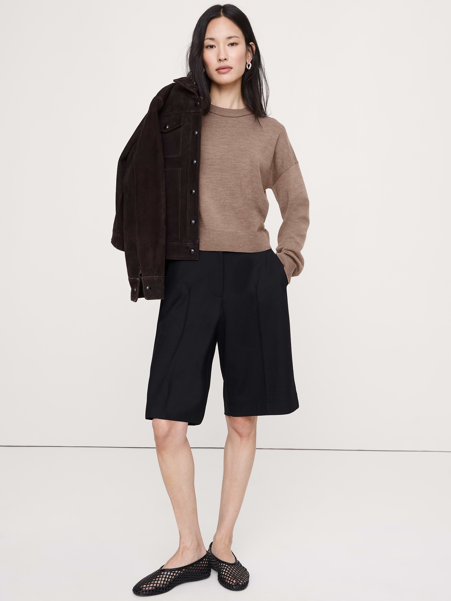 Image number 3 showing, Oversized Merino Crew-Neck Sweater