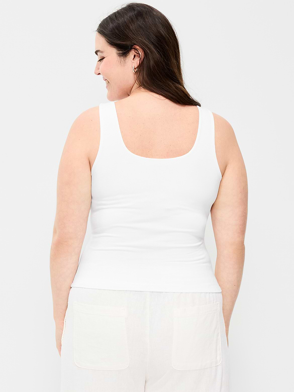 Hug Double-Layer Scoop-Neck Tank Top