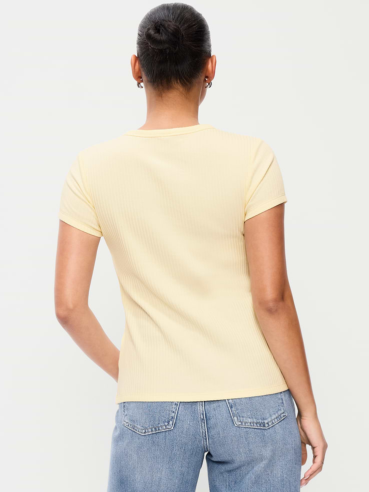 Image number 2 showing, Short-Sleeve Ribbed Button-Down Top