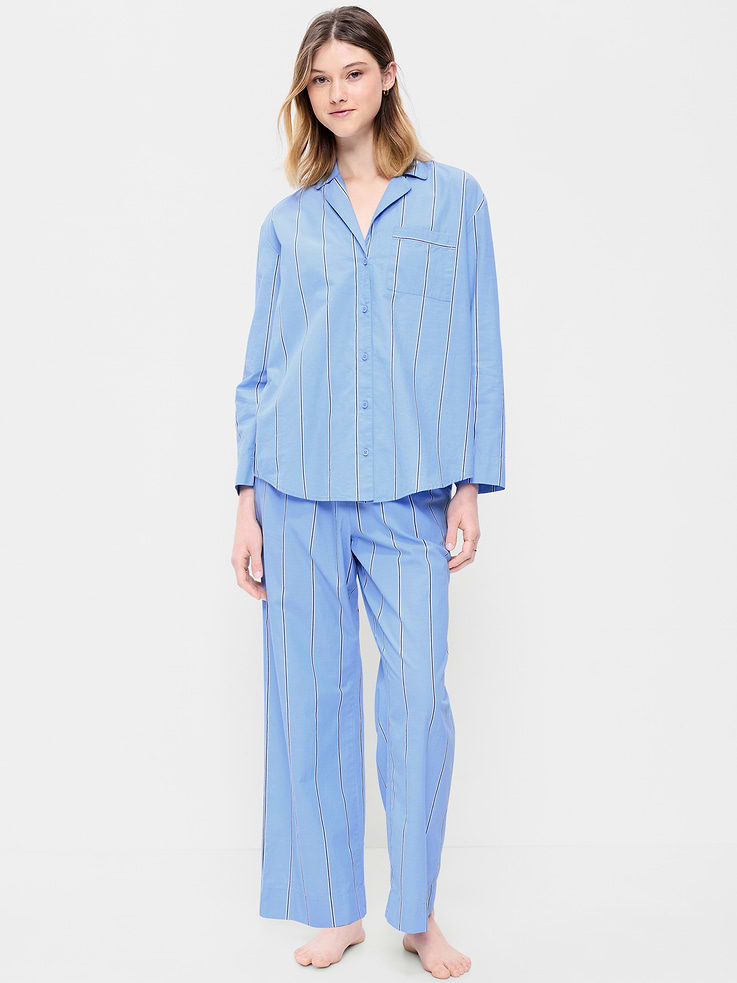 Image number 1 showing, Poplin Pajama Pant Set