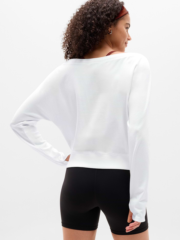 Image number 3 showing, Airy Cotton Terry Boat Neck Sweatshirt