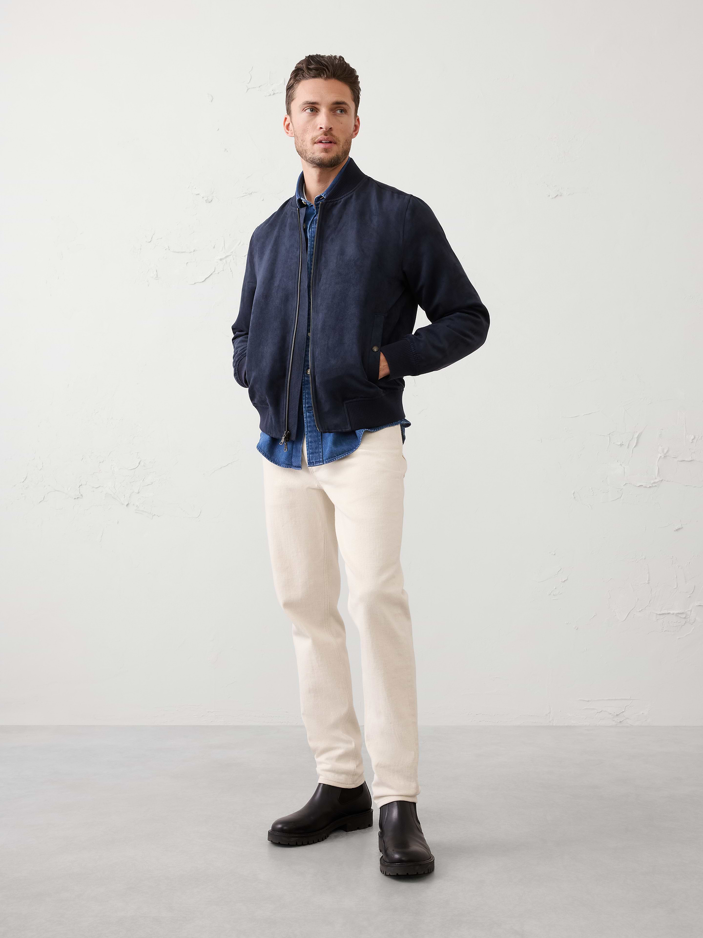 Image number 1 showing, Vegan Suede Bomber