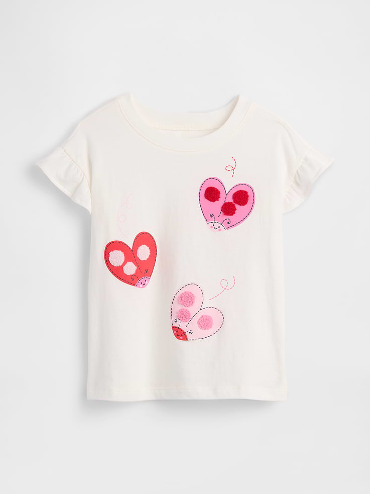 Image number 1 showing, babyGap Ruffle 3D Graphic T-Shirt