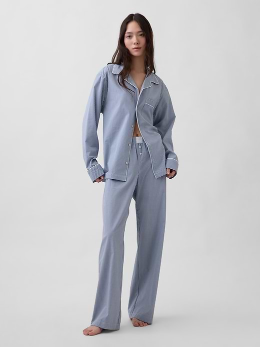 Poplin PJ Pants - Navy blue gingham by Gap
