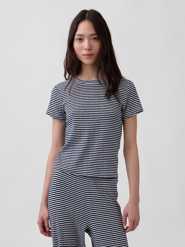Image number 1 showing, Pointelle PJ T-Shirt