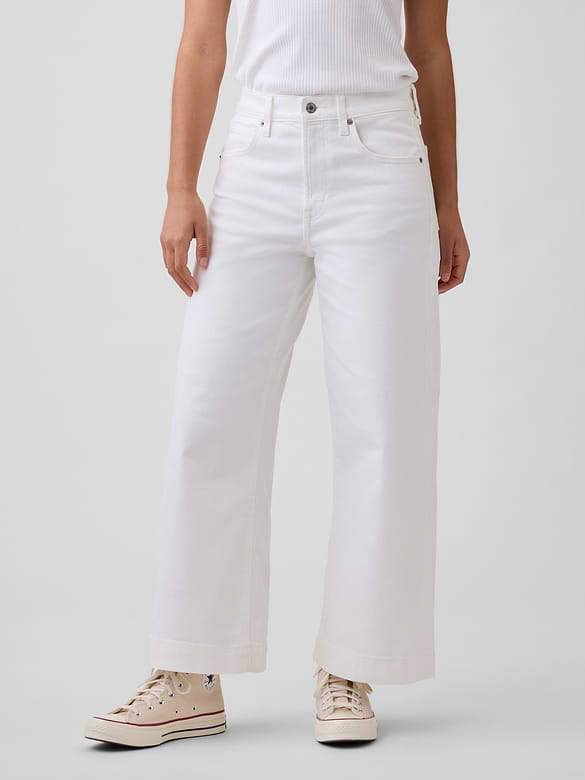 High Rise Wide-Leg Crop Jeans