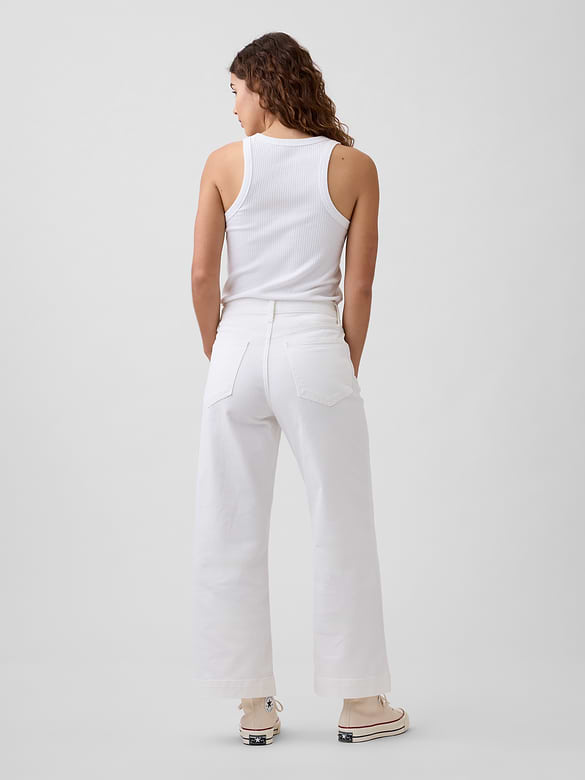 High Rise Wide-Leg Crop Jeans