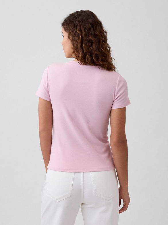 Ribbed Button-Up Top