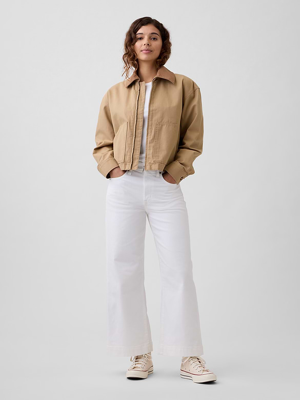 High Rise Wide-Leg Crop Jeans
