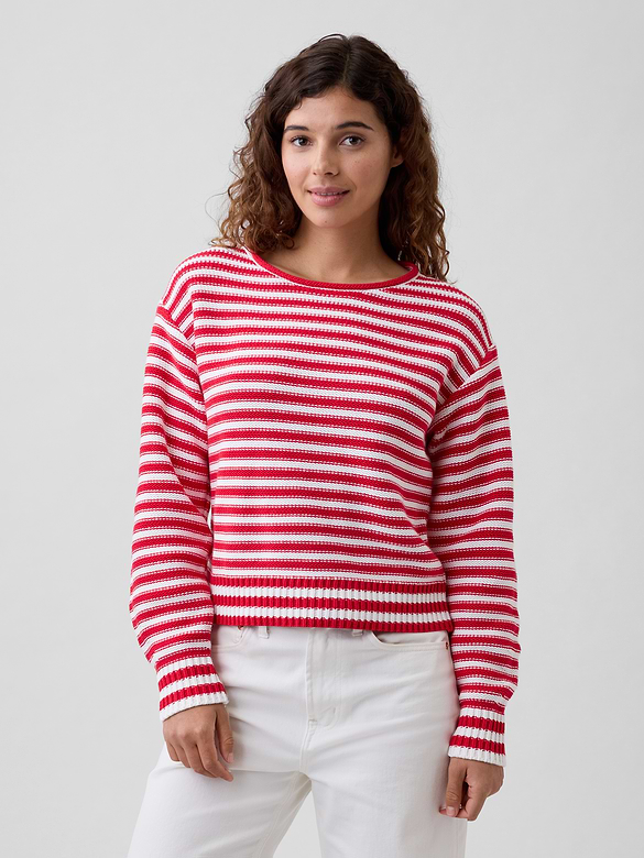 Relaxed Stripe Rollneck Sweater