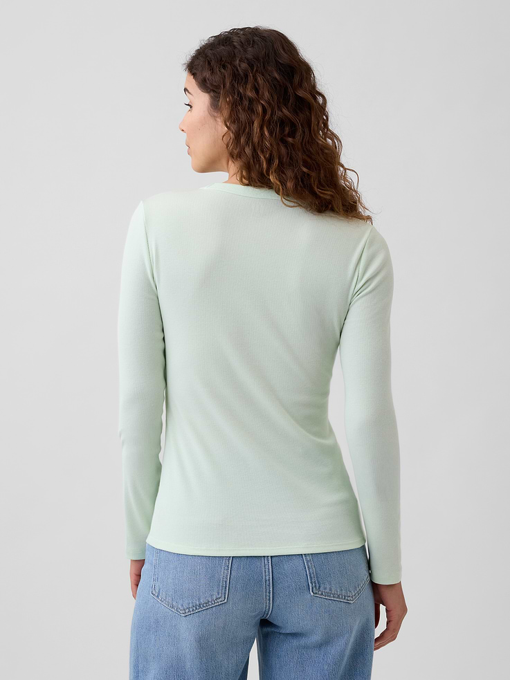 Image 2 of 5, Essential Ribbed Crewneck T-Shirt