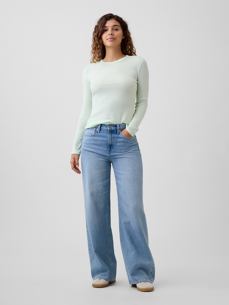 Image 3 of 5, Essential Ribbed Crewneck T-Shirt