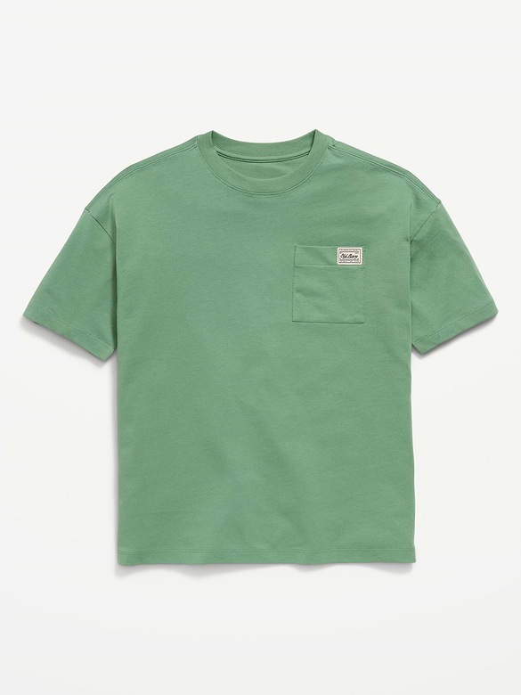 Oversized Logo-Graphic Pocket T-Shirt for Boys