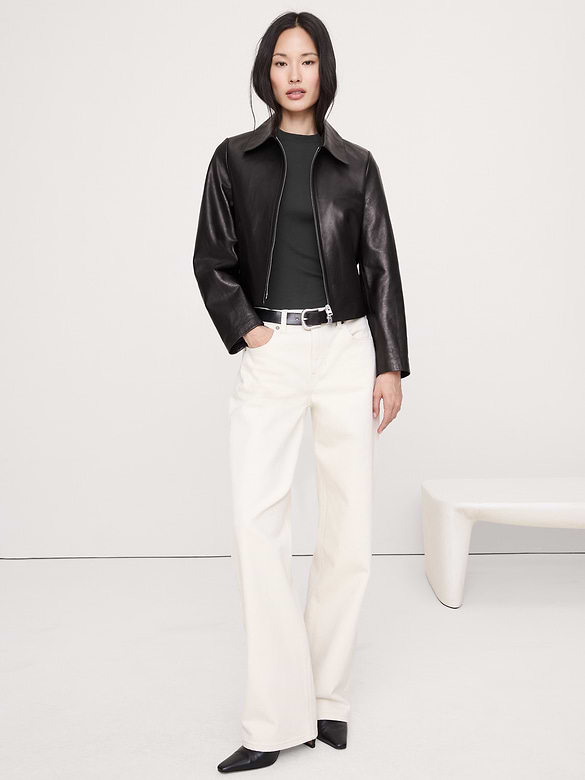 Airy Cotton Mock-Neck T-Shirt