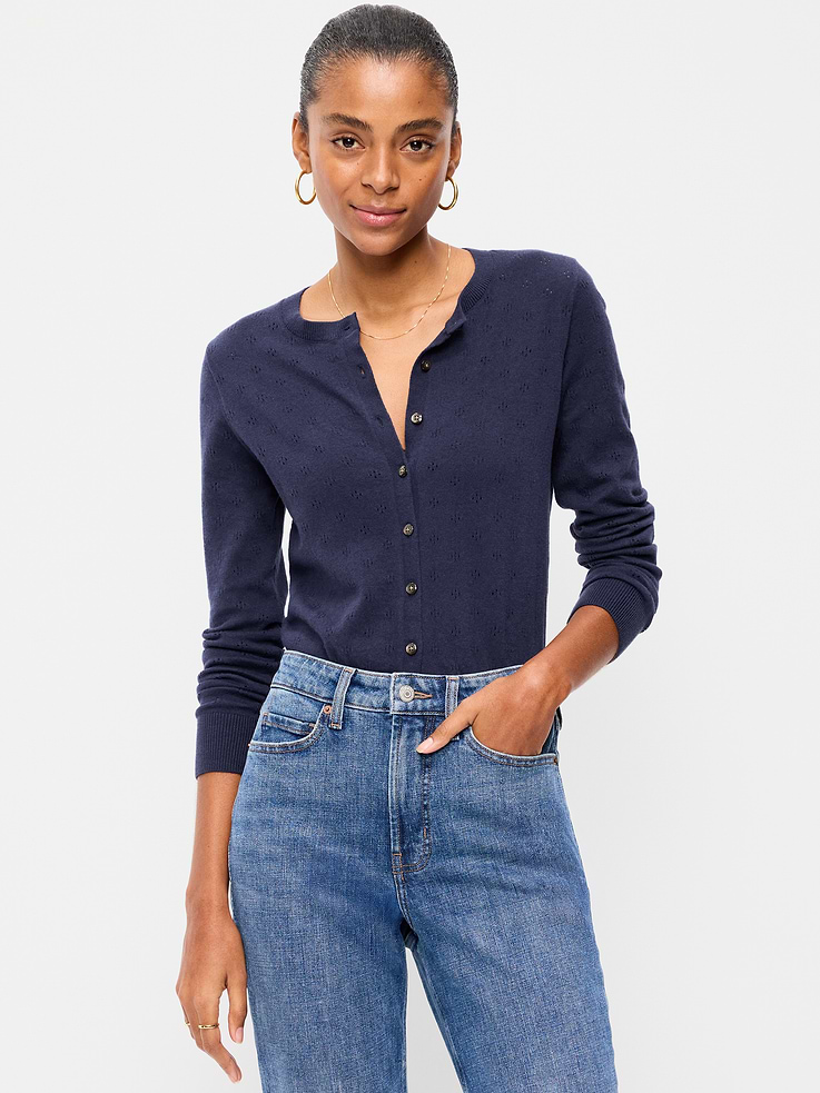 Image number 1 showing, SoSoft Lite Cropped Pointelle Cardigan
