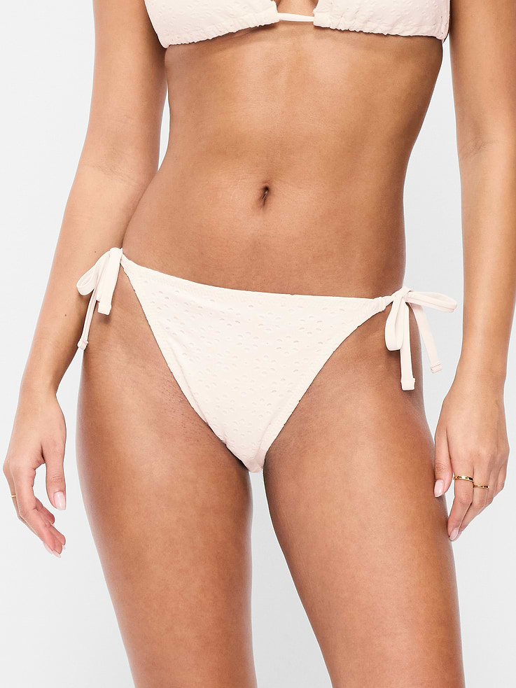 Image number 1 showing, Eyelet String Bikini Swim Bottoms