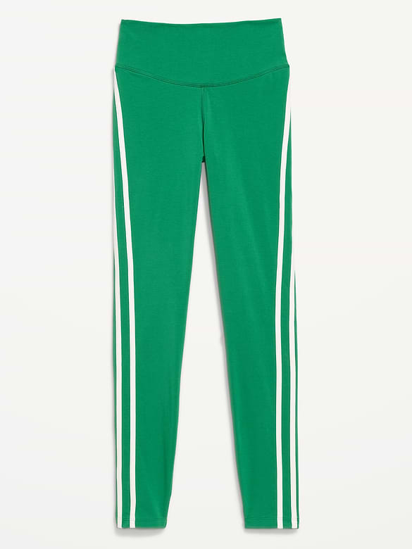 Legging à rayures latérales en coton à taille haute longueur 7/8 PowerChill