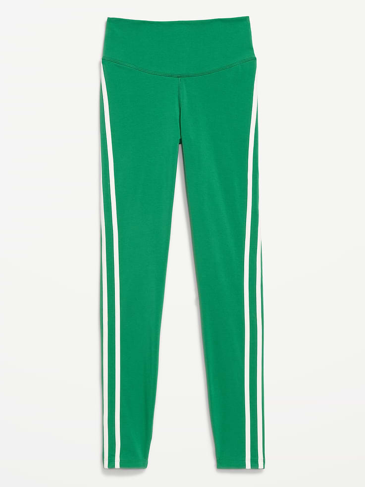 Image number 9 showing, High-Waisted PowerChill Side-Striped 7/8 Cotton Leggings
