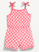L'image numéro 1 présente Barboteuse sans manches à motif avec boucle à nouer pour toute-petite
