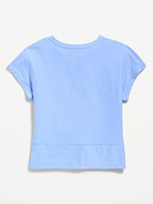Image number 4 showing, CloudMotion Short-Sleeve Front-Knot T-Shirt for Girls