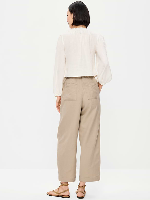 High-Waisted Utility Ankle Pants