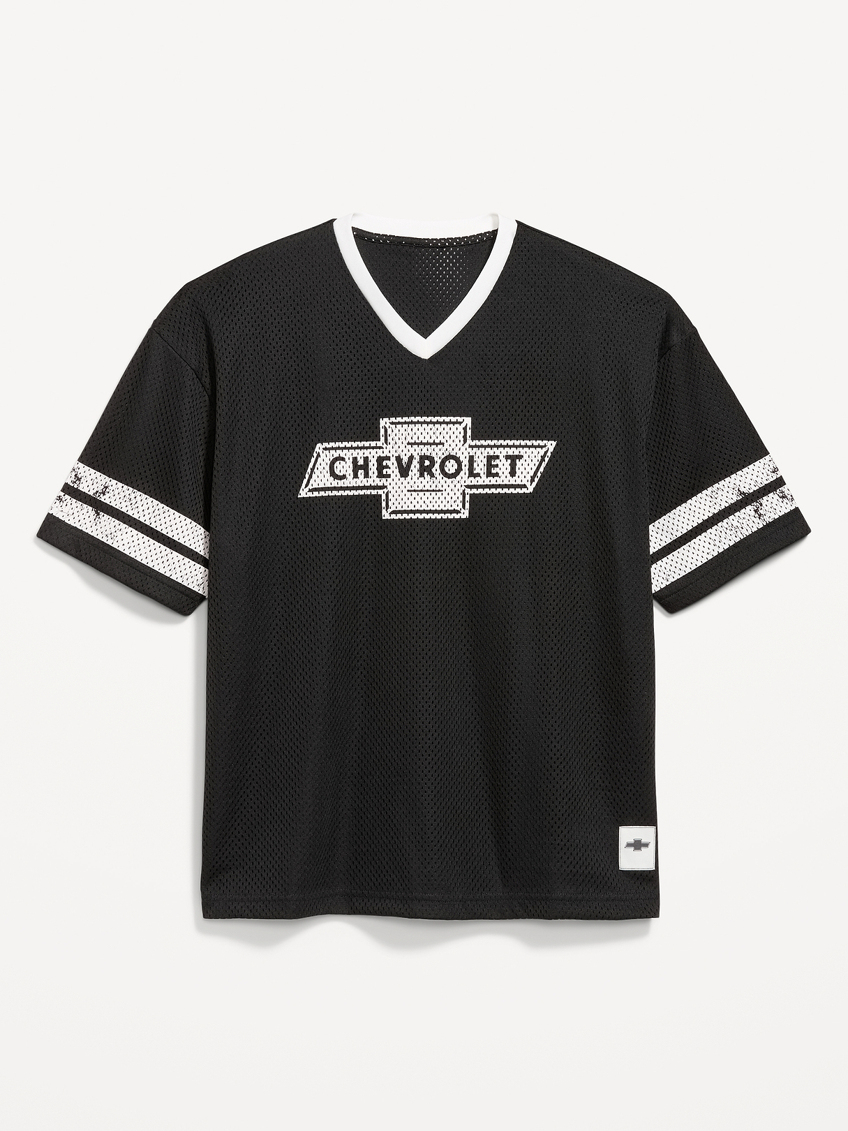 Licensed Graphic Cropped Mesh V-Neck T-Shirt | Old Navy