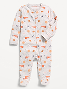 Image 1 of 2, crew neck, long sleeves, fold-over mittens at each sleeve, full-length reversible zipper, sewn-in feet, all-over print, Product #884759