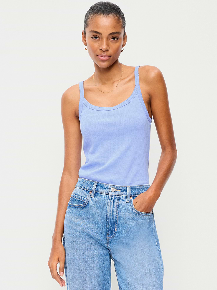 Image number 1 showing, Pointelle Cami Tank Top