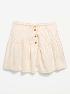 L'image numéro 4 présente Jupe texturée boutonnée à broderie anglaise pour fille