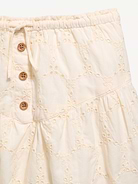 L'image numéro 5 présente Jupe texturée boutonnée à broderie anglaise pour fille