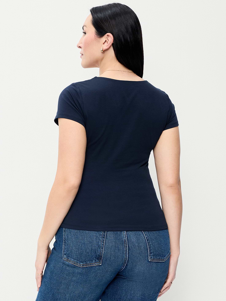 Image number 7 showing, Hug Double-Layer Scoop-Neck Top