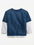 Image number 2 showing, Oversized 2-In-1 Mesh Long-Sleeve T-Shirt for Toddler Boys