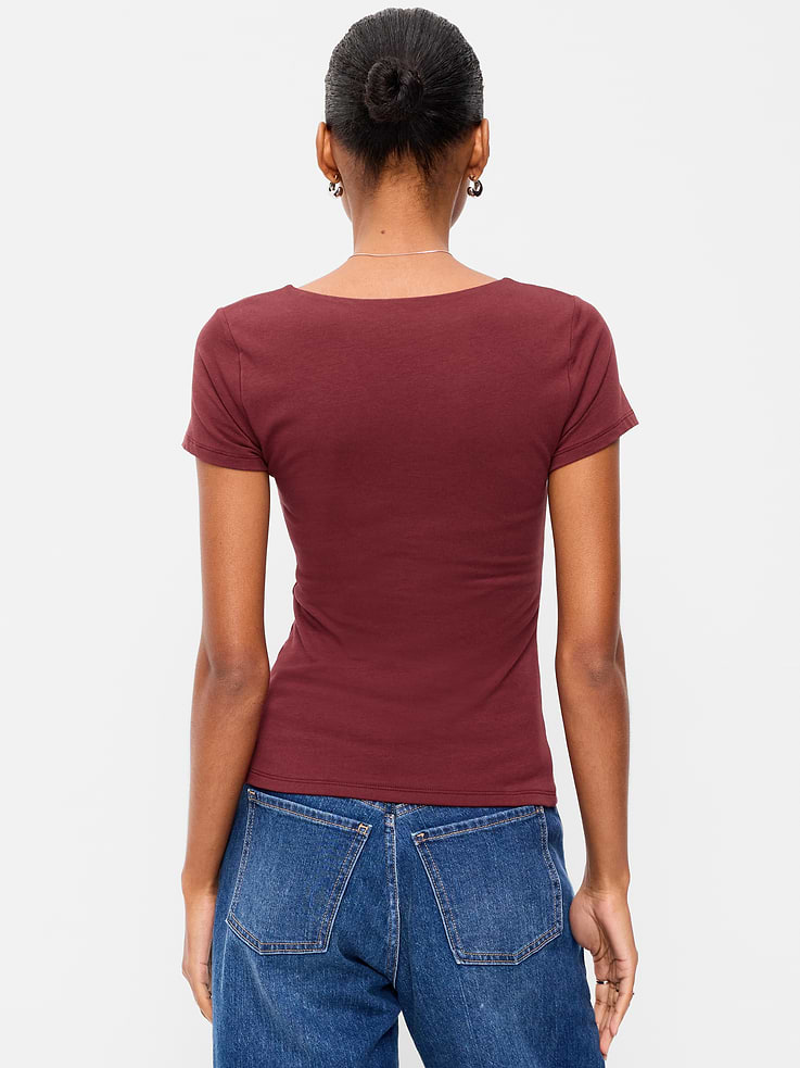 Image 2 of 9, Hug Double-Layer Scoop-Neck Top
