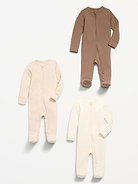 Image number 2 showing, Ribbed 2-Way-Zip Sleep & Play Footed One-Piece 3-Pack for Baby
