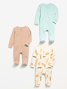 Image number 2 showing, 2-Way-Zip Sleep & Play Footed One-Piece 3-Pack for Baby