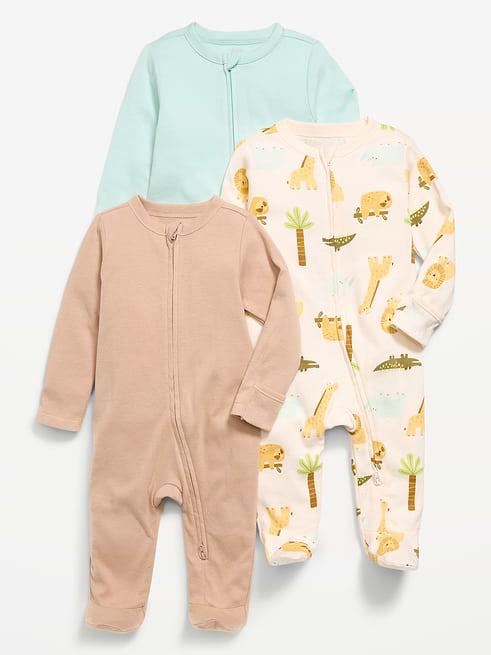 Generic 2-Way-Zip Sleep & Play Footed One-Piece 3-Pack for Baby on clearance at Old Navy — 47% off